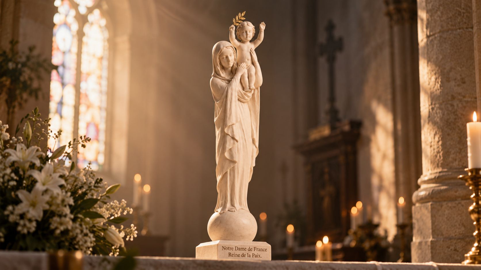 La statue de Notre-Dame de France, Reine de la Paix